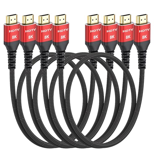 Câble HDMI 8K de 0,9 m (lot de 4) compatible avec la console PS5