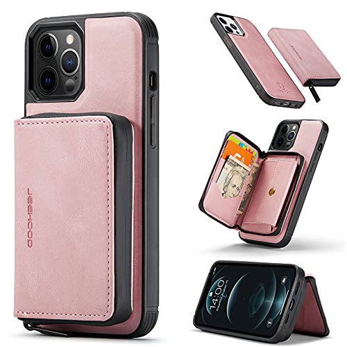 Étui iPhone 12 avec porte-cartes zippé et support vidéo intégré pour écran 6.1