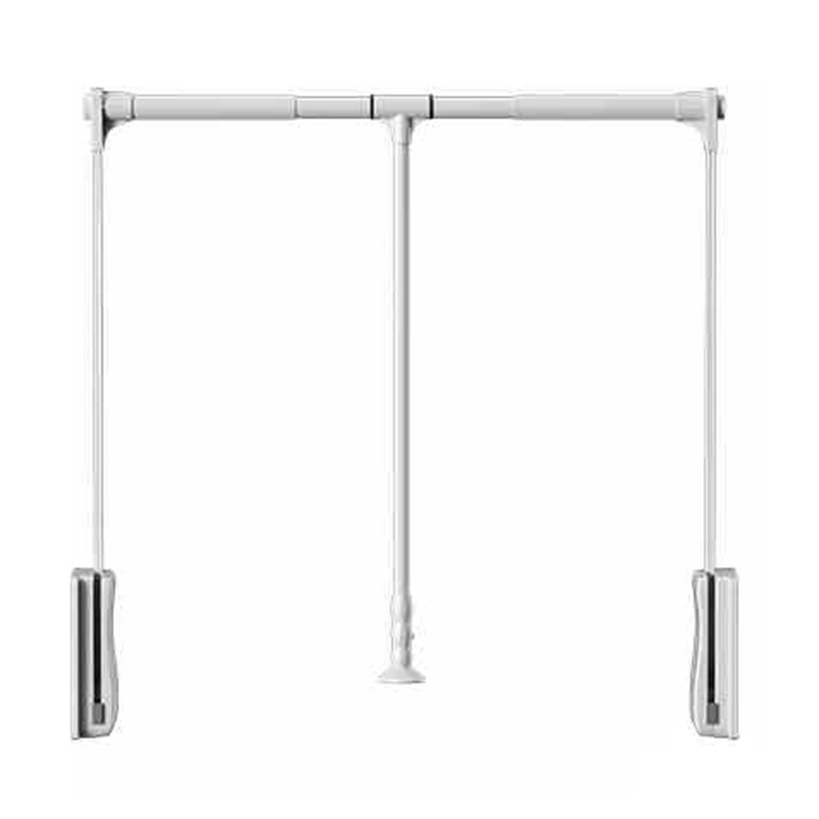 HTTGDGDH Adjustable Pull Down Closet Rod, Double Buffer Liftable Clothes Hanger, Fits 21.65-49.21 Inch Cabinets, Ideal For Wardrobe & Closet Storage,Silver-550-700mm