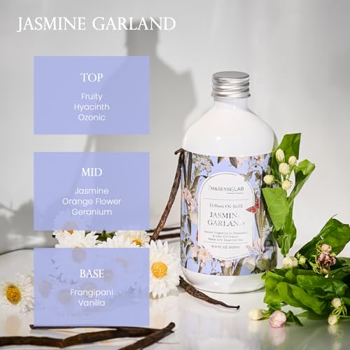M&SENSE ambientador con difusor y recarga de jazmín y sándalo miniatura 7