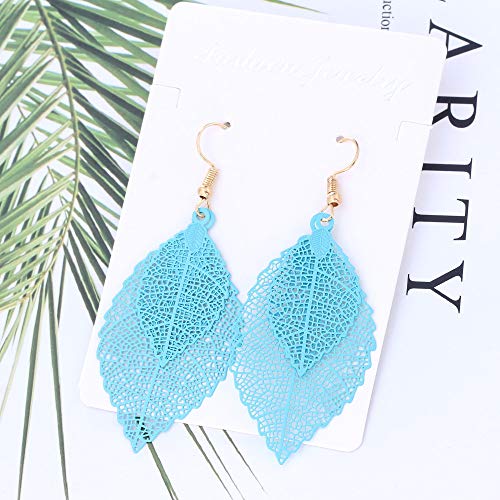 N-K Orecchini etnici bohémien, a forma di foglia