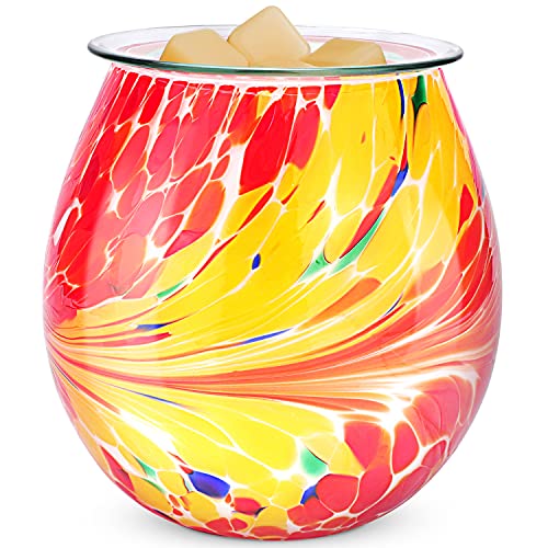 ARVIDSSON Electric Wax Melt Warmer, Glass Wax Warmer for Scented Wax Melts, Wax Melter Wax Burner for Wax Cubes, Candle Warmer with 25W Edison Bulbs for Home Fragrance