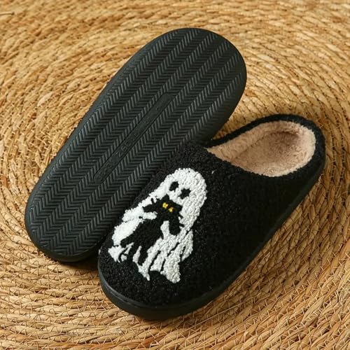 Halloween Slippers for Women 2025 Fall Winter Cute Soft Comfy Fluffy Holiday Bedroom Slippers Indoor Outdoor Shoes2