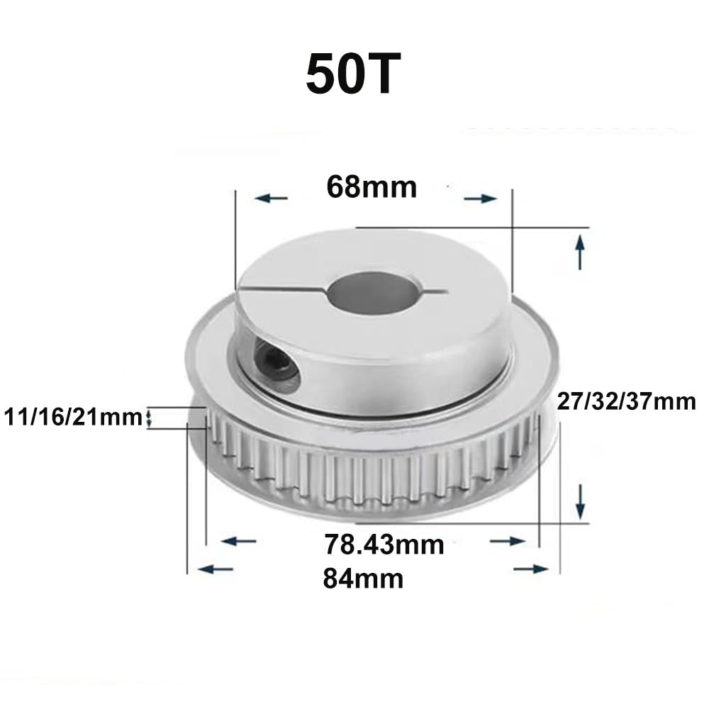 1 polea de sincronización de sujeción HTD 5M 50T/60T diámetro 10-25mm for correa de 15mm(Bore 10mm,60T (1pcs))