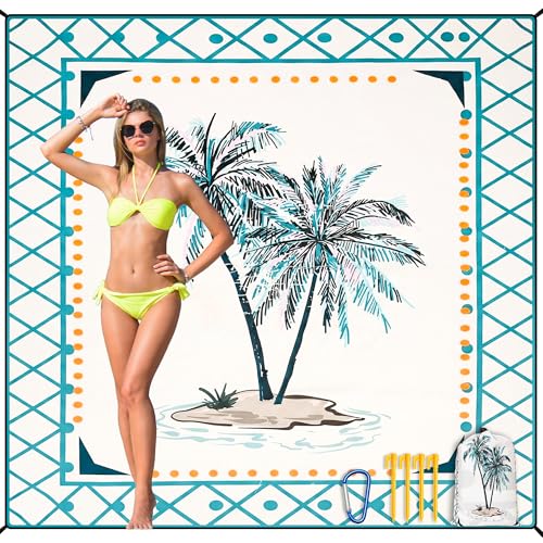 HIHOHO Beach Blanket Waterproof Sandproof Quick Drying Mat for 1-8 Adults