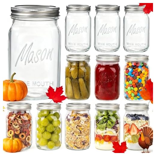 WELLIFE Wide Mouth Mason Jars, 32 oz