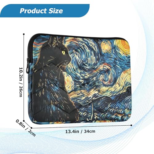 Funda para portátil Van Gogh Night Sky Cat 13-14 pulg miniatura 3