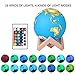 Produktbild Qweidown Earth Light,Earth Print Light,LED-Nacht licht 3D-gedrucktes Earth PaintedLamp DimmableTouch Control-HelligkeitslichtmitUSB-AufladungfürWohnzimmerdekoration,Weihnachtsgeschenke Holzhalter15cm