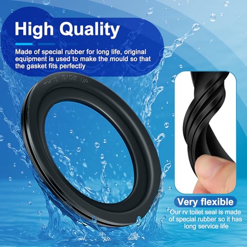 Image of 2 Pack RV Toilet Seal Replacement for Dometic 300, 310, 320 Series, Toilets Seal Gasket Kit Replace Part 385311658, Durable Rubber, Easy Installation, Fix Leakage & Odor, for Camper /Travel Trailers