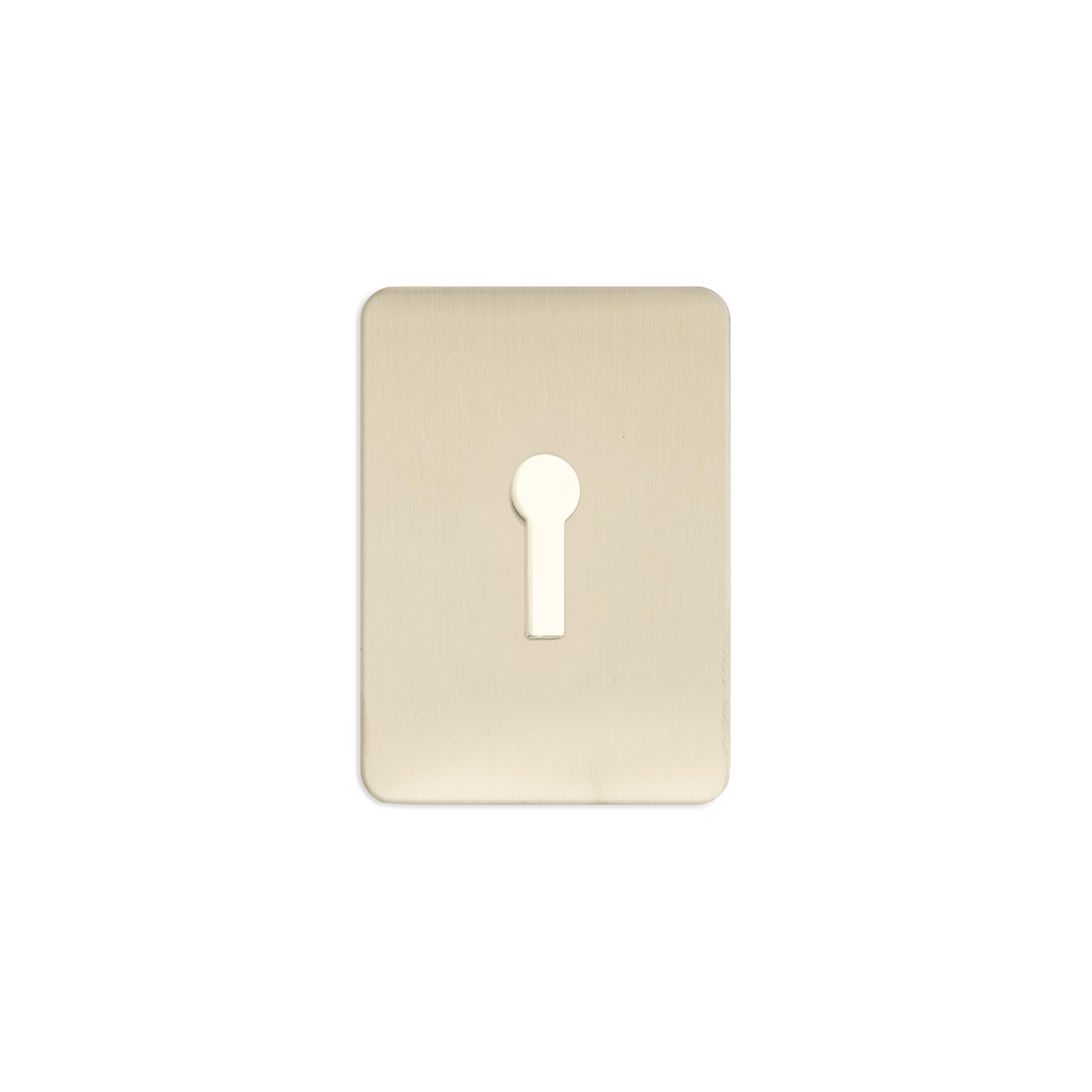 Tss Stainless Steel Satin Uk Key Hole Stick On Repair Escutcheon, 65Mm X 47Mm. Self Adhesive Uk Key Covers, Keyhole Cover, Self Adhesive Door Plate