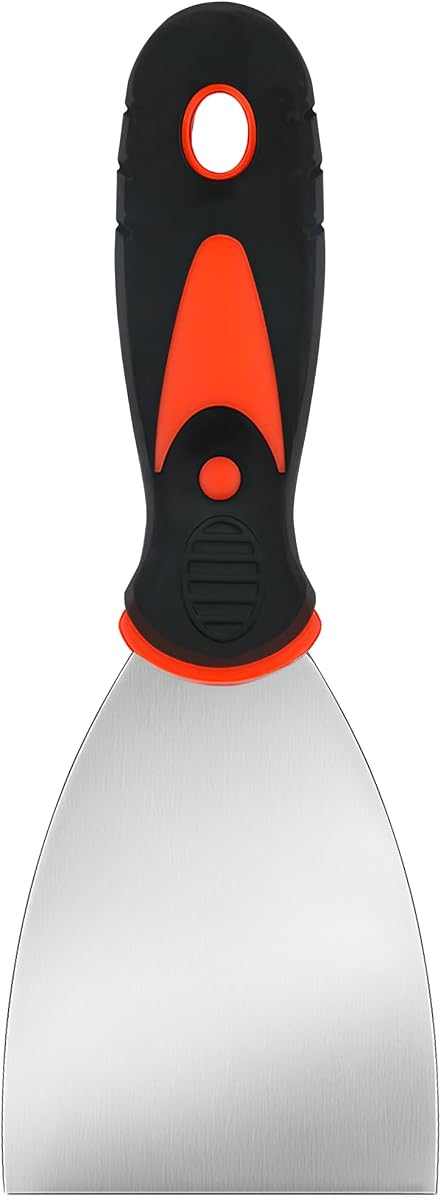 3 in Putty Knife Scraper, Soft Grip Metal Spackle Tool