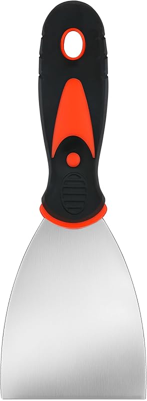 3 in Putty Knife Scraper, Soft Grip Metal Spackle Tool