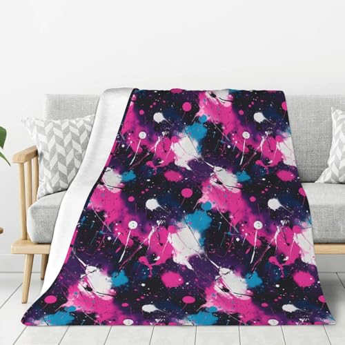 Couverture douce pour canapé et lit idée cadeau cosy rose bleu - 2