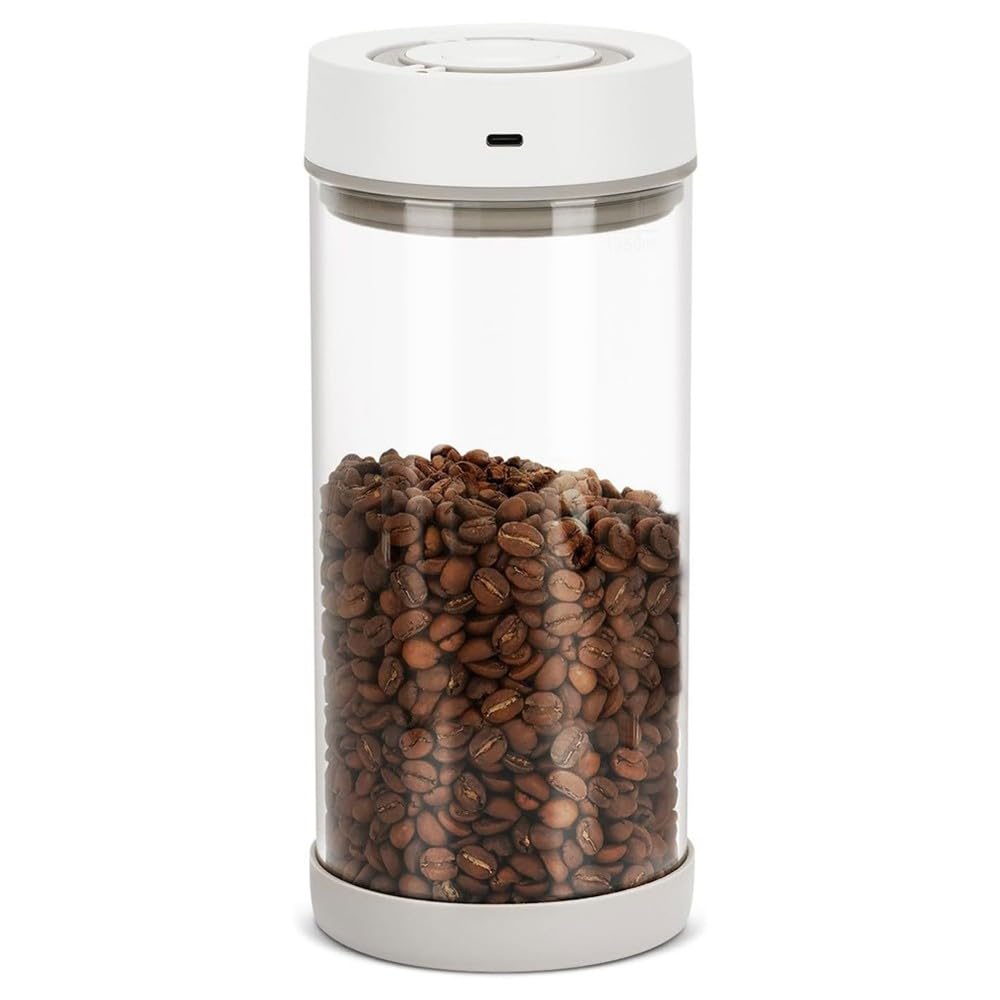 Automatischer Vakuum-Kaffeebehälter, 1,35 L Luftdichter Kaffeebehälter für 510 G Kaffeebohnen, EIN-Knopf-Bedienung