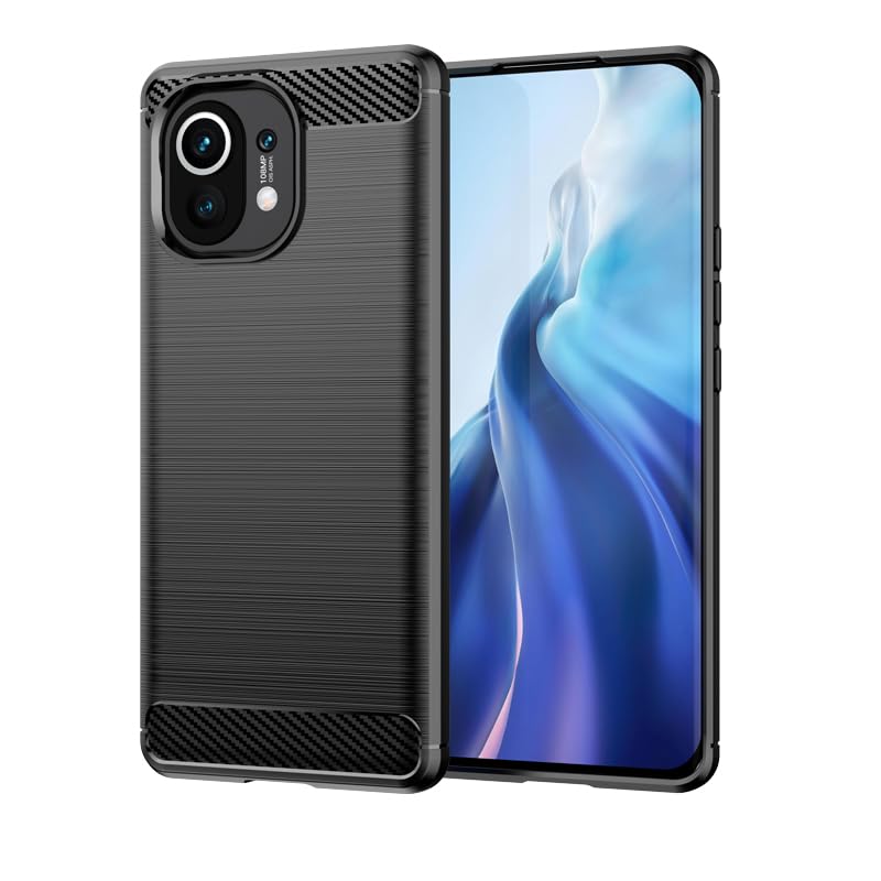 HTXWXJC Case for Xiaomi Mi 11 Case, M2011K2C, M2011K2G Xiaomi 11 Case, Slim Thin Carbon Fiber TPU Rubber Protective Cases Anti-Scratch Shockproof