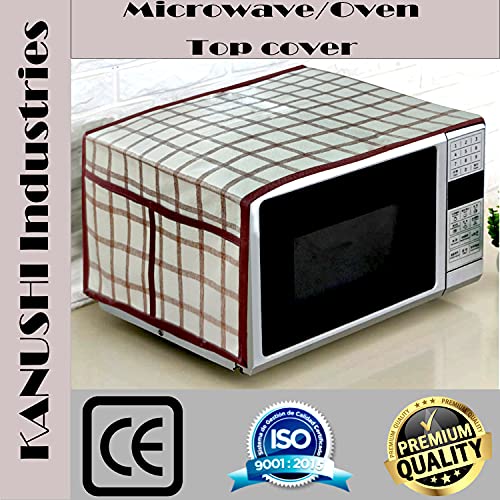 Image of KANUSHI Industries Microwave /Oven Top Cover with 4 Utility Pockets (VAR1-MICRO-NW-NEW-03-TOP)