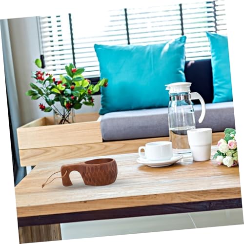 EPIGEIST 胡桃木製多機能マグカップ 軽量耐久性コーヒー ミルク ティーカップ オフィス アウトドア用 木製食器 デザイン