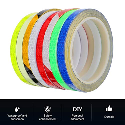 BESPORTBLE 8 Rolos de Bicicleta Noctilucence Luminosa Mountain Bike Fita Reflexiva Decalques Para No