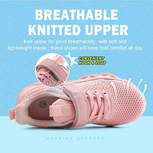 JABASIC Kids Running Shoes Boys Girls Lightweight Breathable Easy Walk Knit Sneakers4