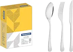 Faqueiro Tramontina Havana em Aço Inox com Facas para Churrasco Acabamento em Brilho 30 Peças