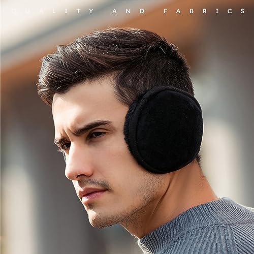 winter men earmuffs big size foldable polar fleece ear warmers women adjustable ear muffs for outdoor activities