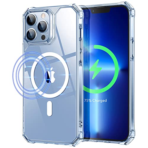 ESR Air Armor Magnetic Case with HaloLock Compatible with iPhone 13 Pro Max Case, Compatible with MagSafe, Military-Grade Protection, Yellowing-Resistant Hard Back, Shock-Absorbing Corners, Clear by ESR - Used condition - US$10.29
