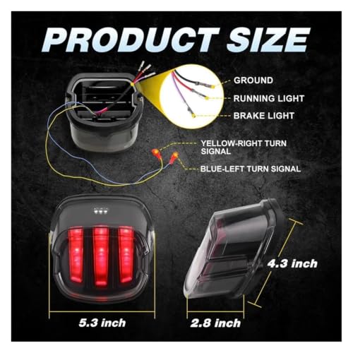 Luz trasera LED universal con intermitentes integrados para Softail y Road King 4