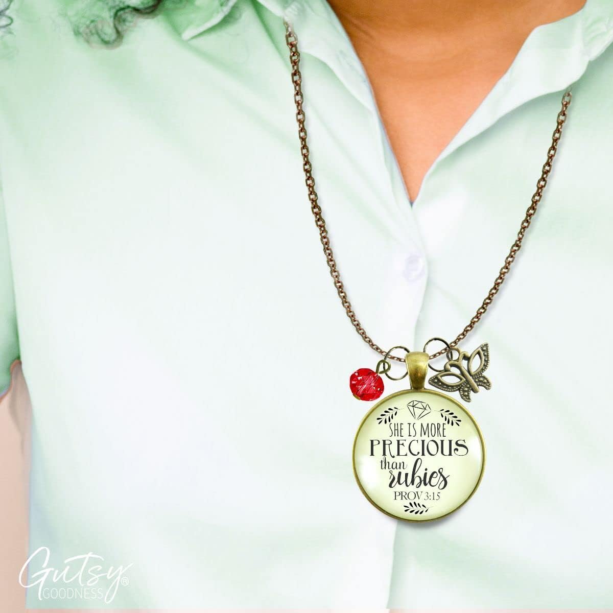Gutsy Goodness Woman of Faith Inspired Necklaces Handmade Hope Message Jewelry Pendant