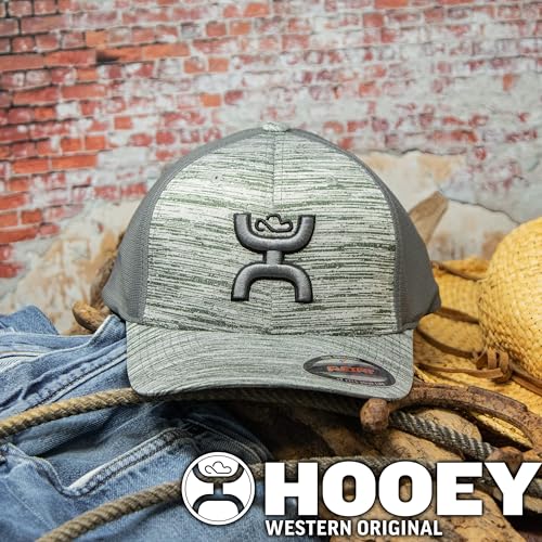 Image of HOOEY Men's Ash Flexfit Fitted Hat (US, Alpha, Small, Medium, Grey)