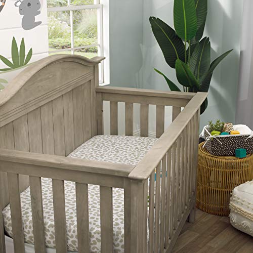 Image of NoJo Jungle Gym Grey and White Super Soft 100% Cotton Fitted Crib Sheet