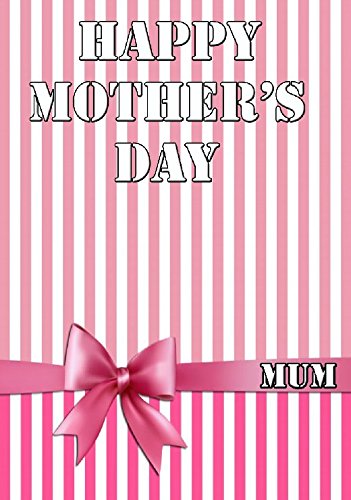 Lazo rosa feliz día de la madre tarjeta – chmd39 A5 tarjetas de felicitación personalizadas