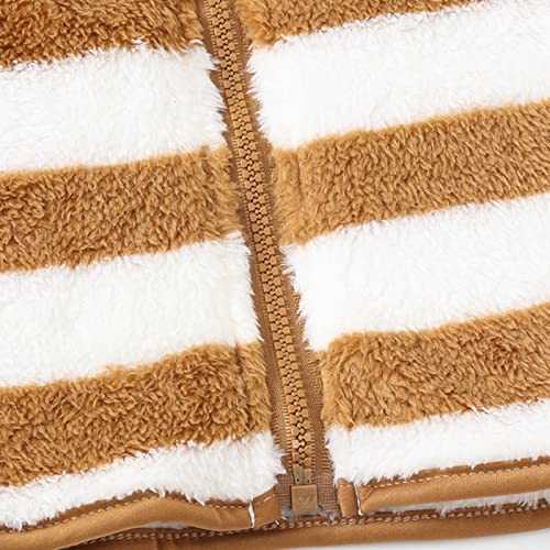Toddler Boys Girls Thick Fleece Jacket Fashion Stripe Hooded Coat Soft Long Sleeve Windproof Outwear Sweaters Jackets4