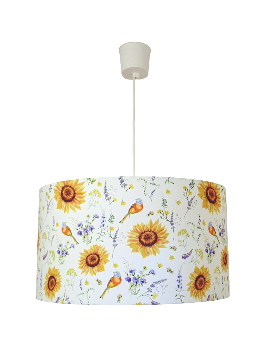 Abat-jour tournesols oiseaux 30 cm pour remplacer un luminaire triste