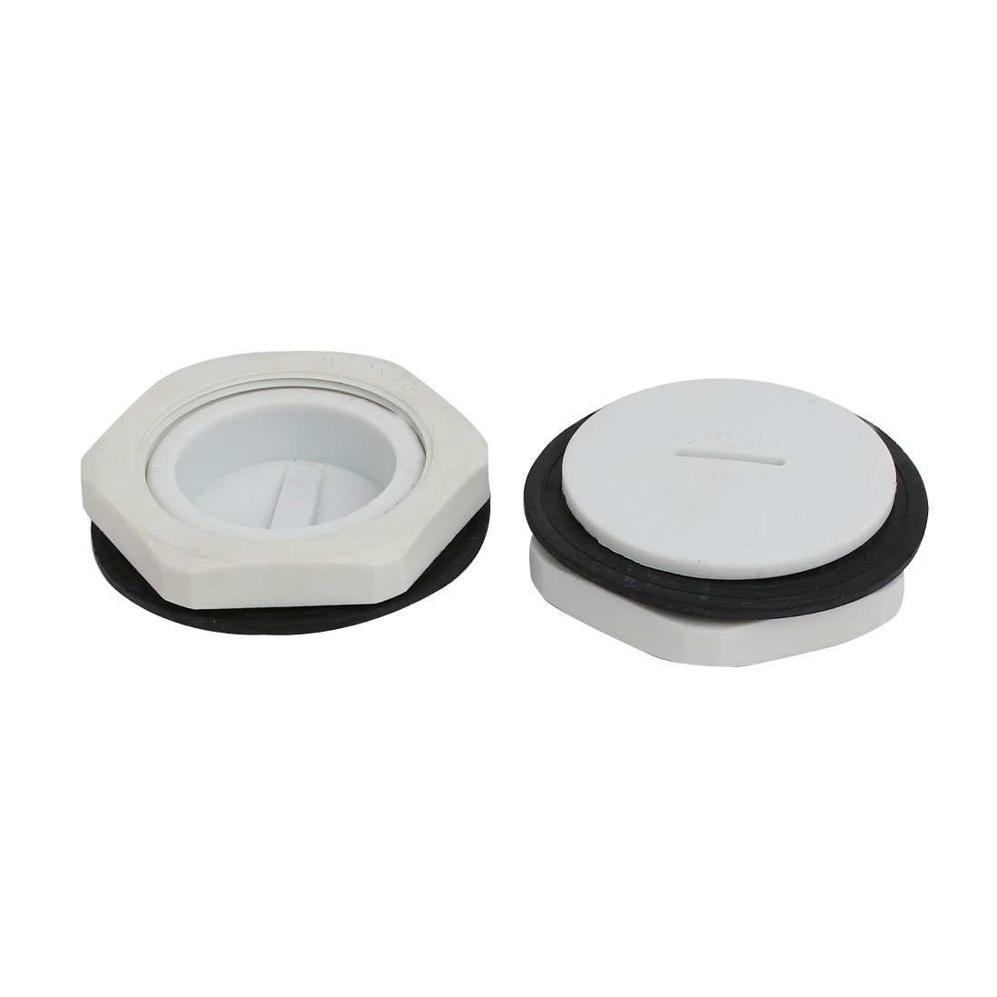 Aexit M40 Nylon Transmission Male Threaded Cable Gland Screw End Cap Cover Gray 10pcs