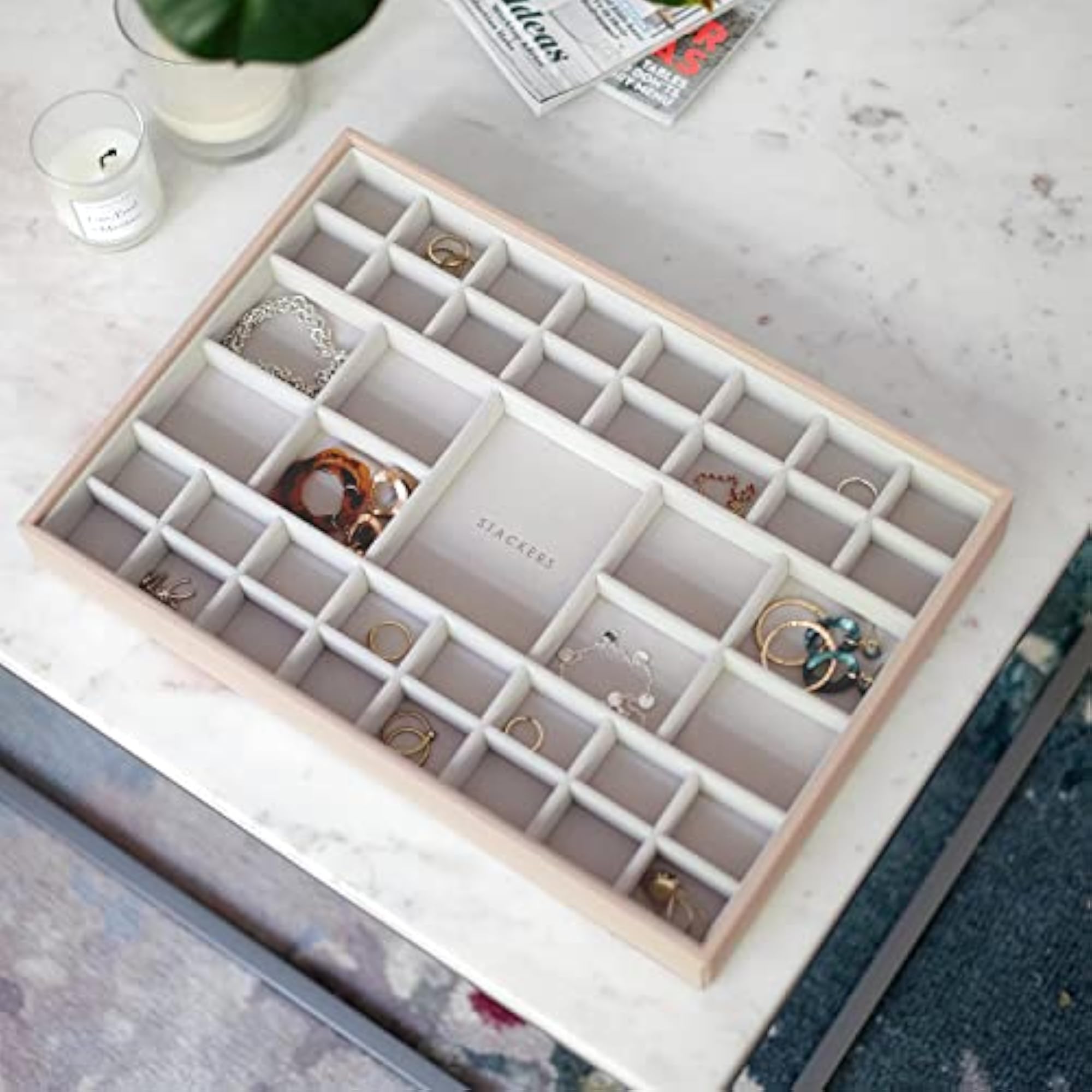 Supersize Blush Pink 41 Section Jewelry Box