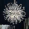 SineRise Modern Crystal Chandeliers Firework, Crystal Light Fixture, Dandelion Chandelier (8-Light, Chrome) for Foyer Hallway Entryway Kitchen Bedroom (Bulbs Not Included)
