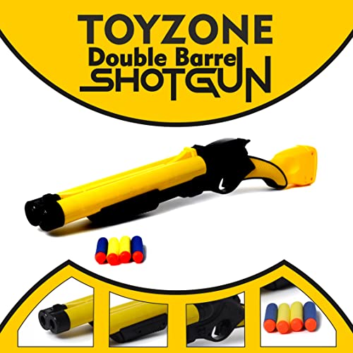 Image of Toyzone Batman Double Barrel Shotgun-58786 | Foam Blaster Double Barrel l Gun | Safe and Long Range | Lock & Load Pump Action | 5-Play Shotgun Shells with Gun | Shotgun Boomstick | Pull & Action Pro-Shot | For Kids, Teens