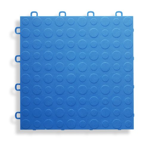 BlockTile B0US4530 Garage Flooring Interlocking Tiles Coin Top Pack, Royal Blue, 30-Pack