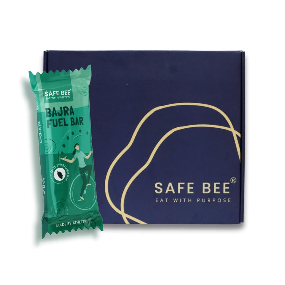 SAFE BEE Bajra Fuel Bar 38gm | Pack of 8, Date sweetened energy bars, Made using millets, No added sugar, Made using Almonds, Bajra and dates only, No preservatives, Kid friendly Vegan, Gluten Free, Pre and during Workout energy bars (B0CPQ62Z3T) Amazon Price History, Amazon Price Tracker