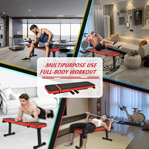 Flat Weight Bench - Flat Benches for Home Gym Exercise Fitness Training, Foldable Flat Workout Bench, 660LBS, Easy Assembly