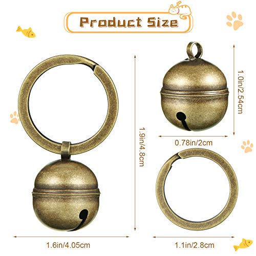 image for Maitys 8 Pieces Cat Dog Collar Bells Bronze Dog Charm Bells Brass Bell