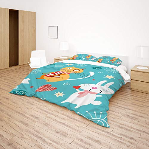 Parure de lit 3 pièces polyester ultra douce King size imprimé animal - 5