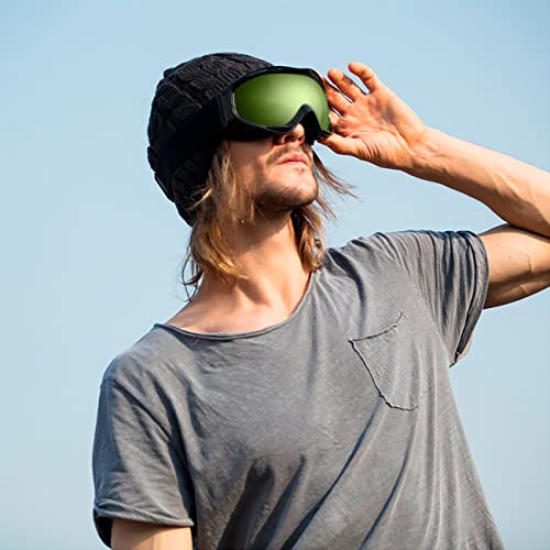 Outdoormaster Otg Ski Goggles - Over Glasses Ski/Snowboard Goggles For Men, Women & Youth - 100% Uv Protection (Black Frame + Vlt 84% Yellow Lens) #TOP5