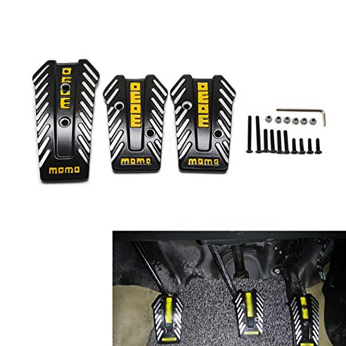 Accelerator Gas Pedals Auto Aluminum Anti-Slip Accelerator Pedals Brake Foot Pedal Pads (Black)