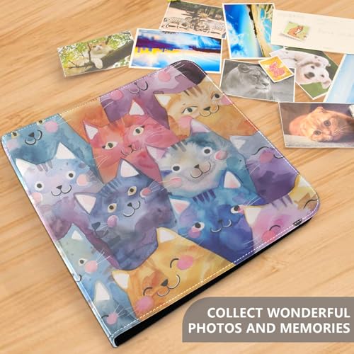 Álbum de fotos ALAZA con cubierta de cuero sintético PU, diseño de tres anillos, autoadhesivo, para bodas, viajes y recuerdos familiares miniatura 4