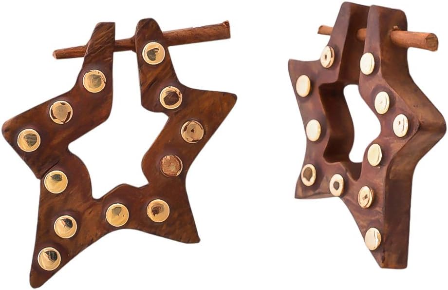 Brown Rosewood Hoop Earrings for Women (AB-621)