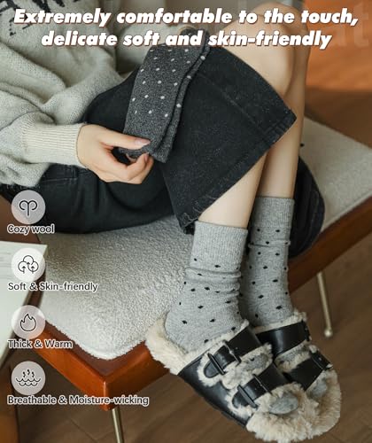 Image of IIG Winter Warm Wool Socks for Women Original Design Trendy Boot Socks Ideal Gift