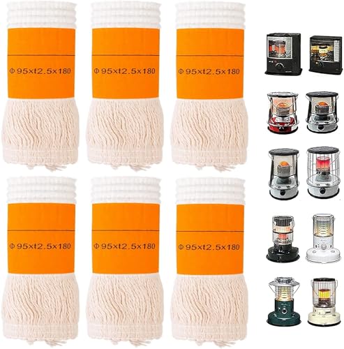 6 Pcs Docht Petroleumofen Innenräume, Ersatzdocht Petroleum Heizung Dochte Kerosin Heizer Petroleumheizer Heizstrahler Ofen Docht Rauchfrei Heizung Ersatz Dochte, Langlebiger Docht （95xt2.5x180mm）