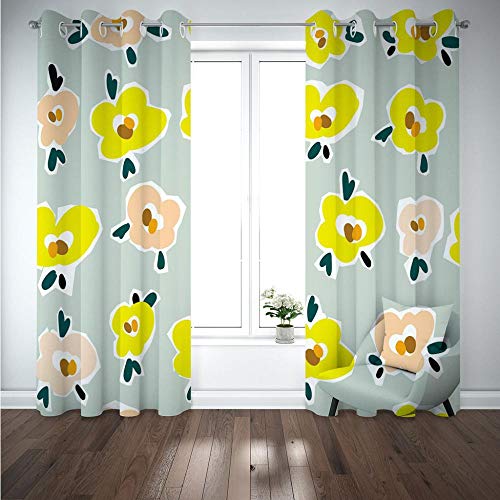 KEXIU Cortina Opaca con Ojales Juego de Cortinas Opacas de 2 Cortinas de poliéster Cover