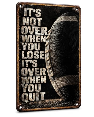 Motivational Football Metal Wall Sign